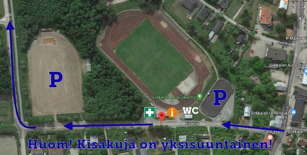 kentän osoite: Kisakuja 3, 08700 Virkkala